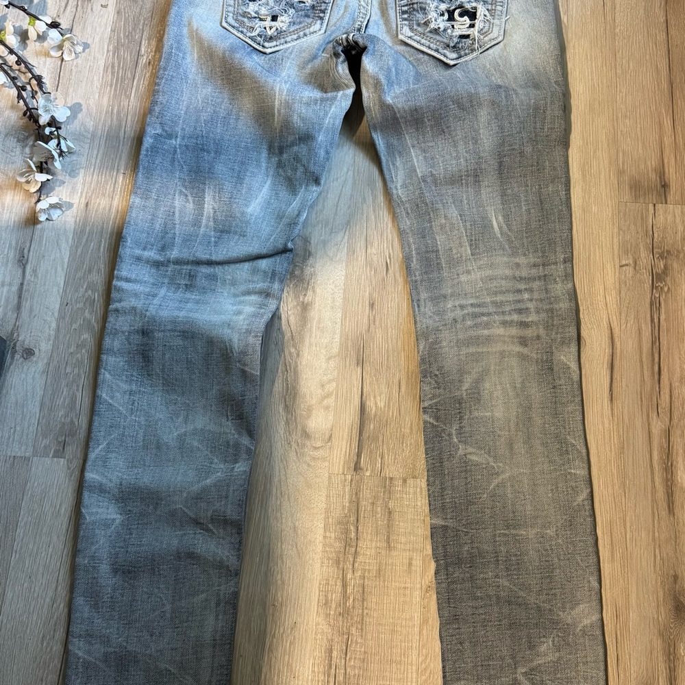 Rock Revival Gray Skinny Jeans with Distressed Look